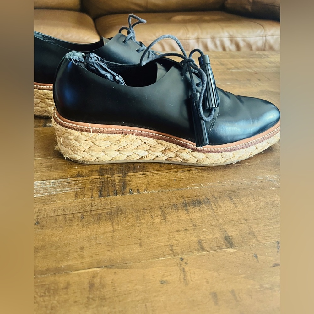 Loeffler Randal tassel wedge oxfords.